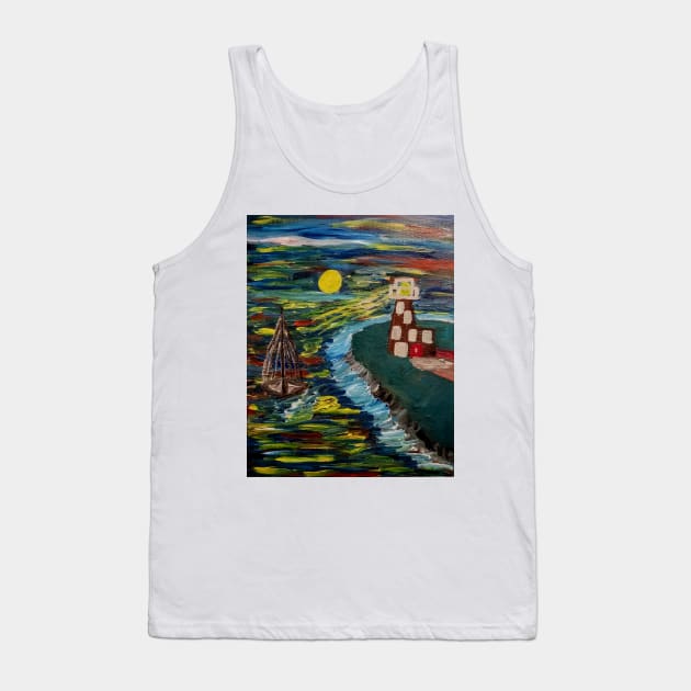 The guiding light from the lighthouse Tank Top by kkartwork